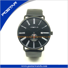 Swatchful Top vendre usine vendre directe populaire montre à quartz avec bracelet en cuir véritable